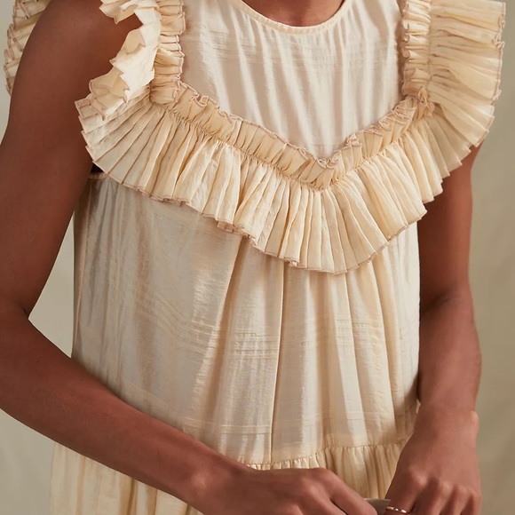 ANTHROPOLOGIE COREY LYNN CALTER RUFFLED MIDI DRESS-SIZE S - Picture 4 of 7